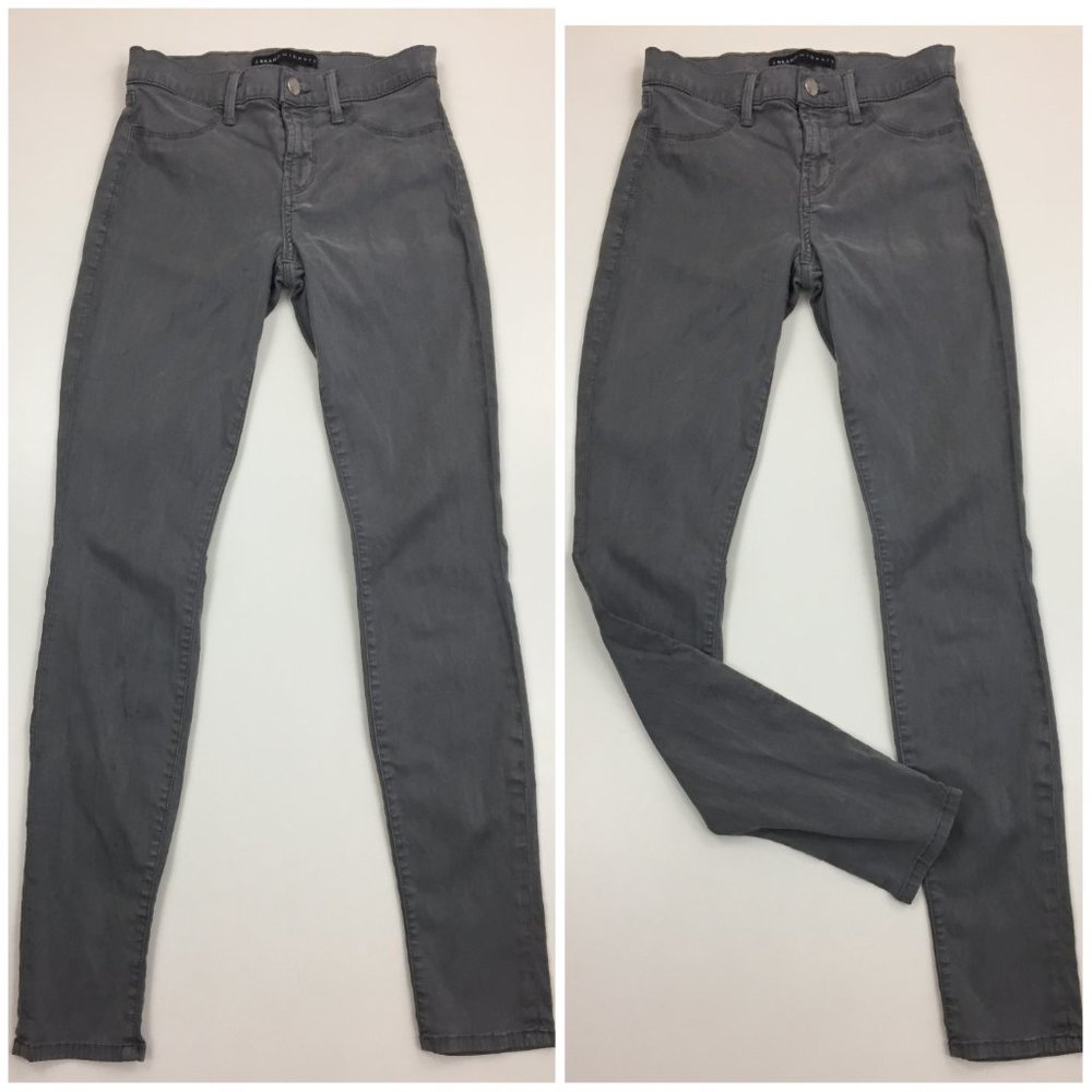 J BRAND for THEORY Grey Dawn Wash Logo Button Slim Fit Skinny Jeans